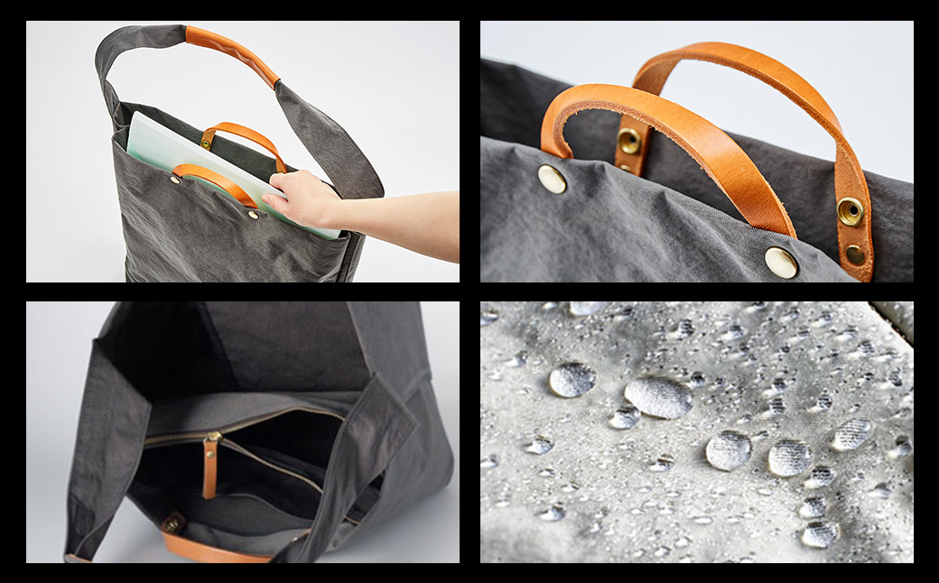 豊岡鞄　２ＷＡＹ　トート　（キナリ）TUTUMU News paper tote　(S2000　24-152）