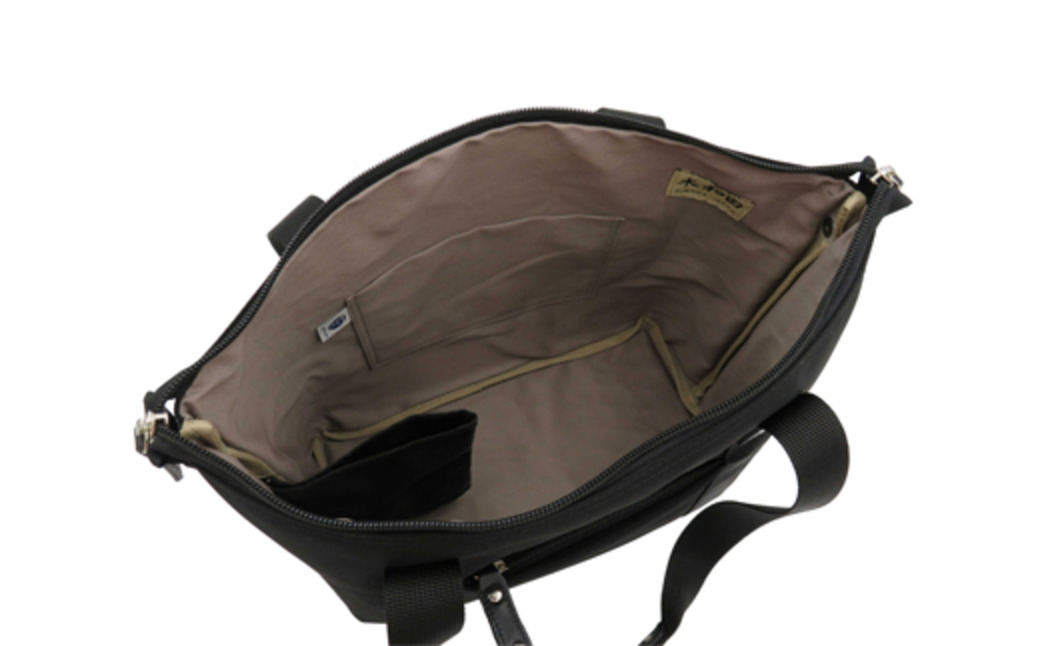 エビータシンプルトート (No.4001-01) ブラック / 木和田 トートバッグ 軽量 撥水 ナイロン 肩掛け 手提げ A4サイズ 高級 かばん カバン バッグ 鞄 手作り メンズ レディース 日本製