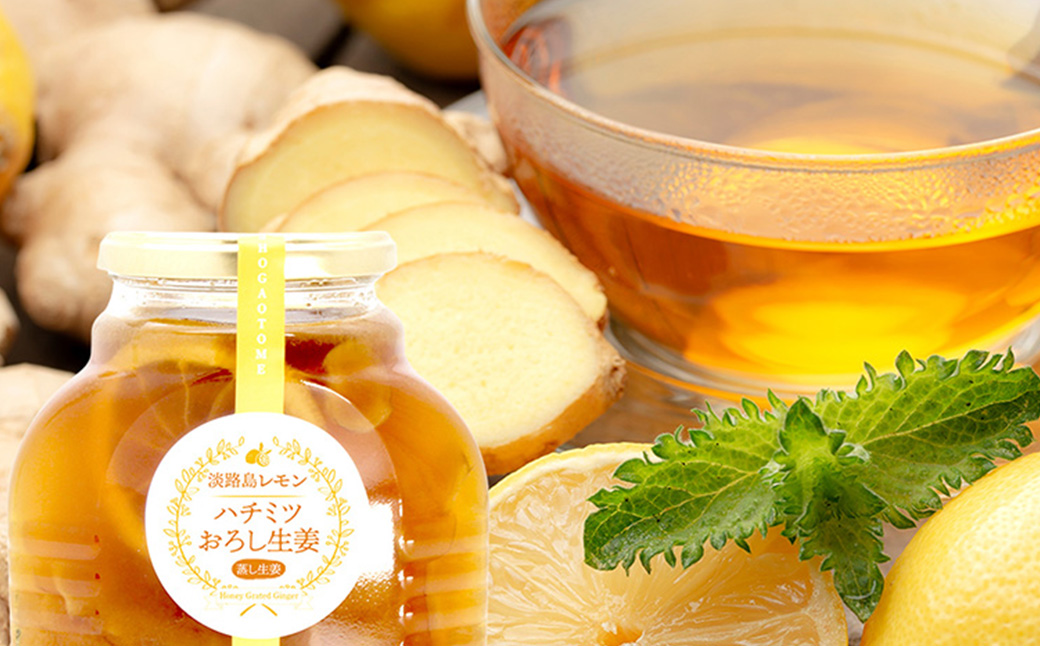 ハチミツおろし生姜レモン 500ml / はちみつ 国産 蜂蜜 ハチミツ 兵庫県産 こうのとり生姜 淡路島産 レモン ノーワックスレモン ショウガオール お湯割り 炭酸割り はちみつジンジャースカッシュ 温活 しょうが ショウガ 生姜  ジンジャー