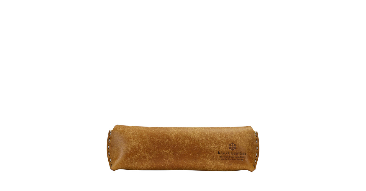 豊岡財布 haaki Leather ペンケース HLC502 コニャック / 筆記具入れ 革 革小物 プエブロレザー 手縫いのステッチ ハンドメイド シンプル デザイン 無地 KOMOREBI 木和田正昭商店