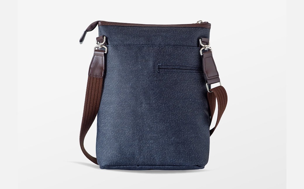 KEN COLLECTION デニムショルダーバッグ ( KC-2303 ) インディゴブルー / ショルダーバッグ デニム生地 防水効果 色落ち防止 PVCコーティング ポケット付き クラッチバッグ インナーバッグ シンプル 無地 メンズ レディース 青 三宅