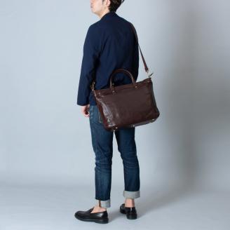 豊岡鞄 皮革ビジネストート（チョコ）