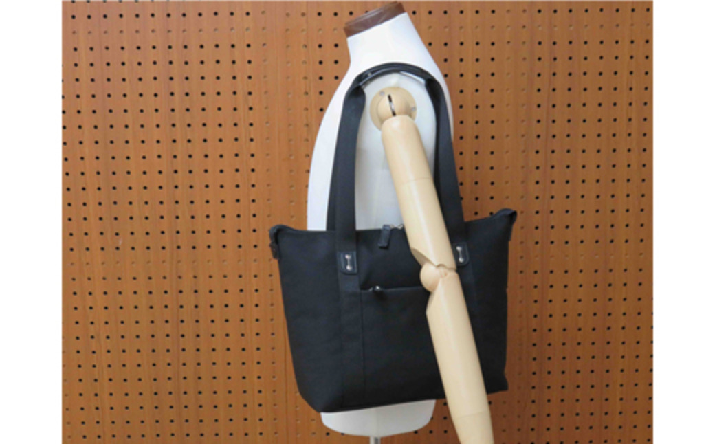 エビータシンプルトート (No.4001-01) ブラック / 木和田 トートバッグ 軽量 撥水 ナイロン 肩掛け 手提げ A4サイズ 高級 かばん カバン バッグ 鞄 手作り メンズ レディース 日本製