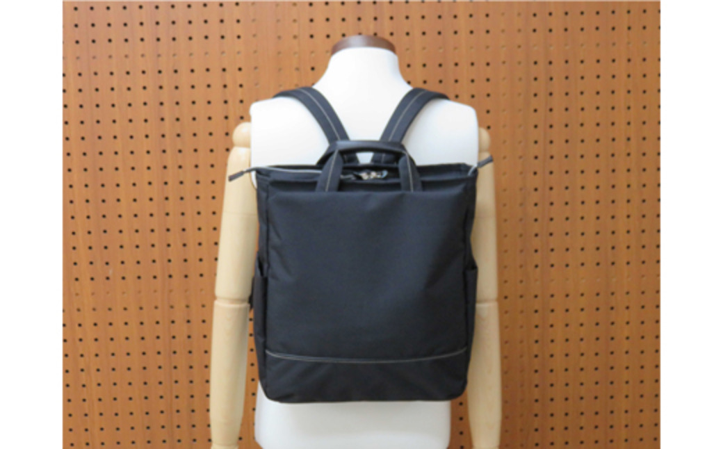 エコステップリュック (No.4006-01) ブラック / 木和田 リュック リュックサック 軽量 撥水 ポリエステル 高級 かばん カバン バッグ 鞄 手作り メンズ レディース 日本製