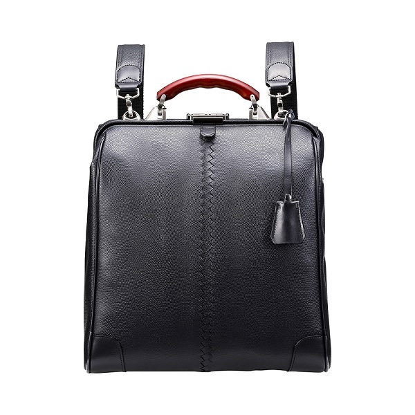 【高島屋選定品】豊岡鞄 YOUTA LIZARD 3way 縦ダレスL (YK3) ブラック / 木和田正昭商店 ダレスバッグ メンズ レディース 縦型 バッグ ショルダー リュック A4ファイル対応