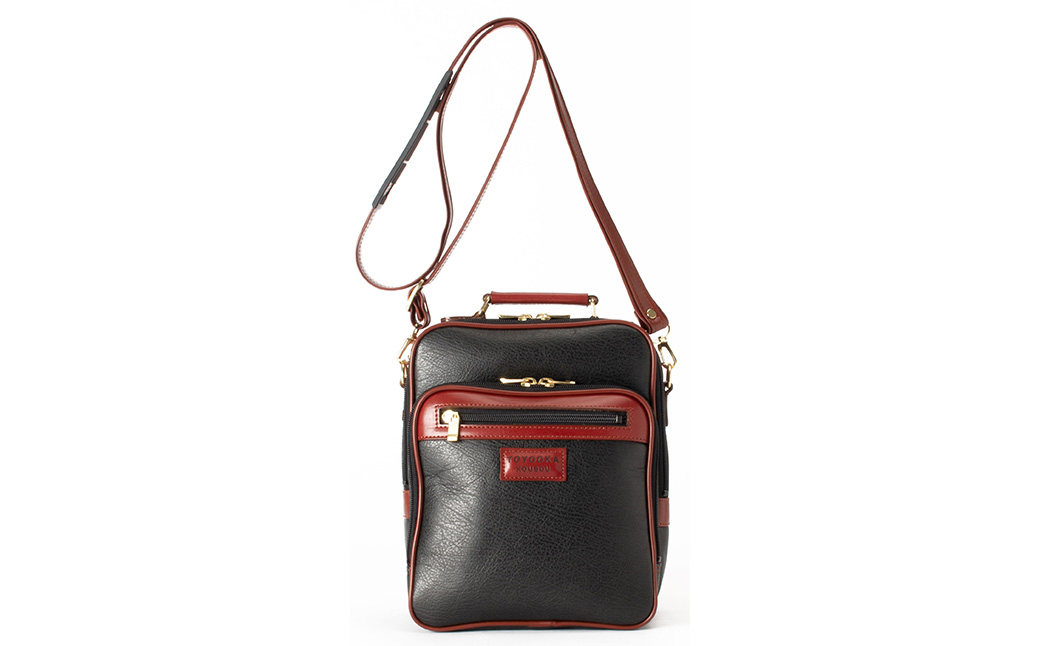 豊岡工房 牛革使い ボンディング 多機能ショルダーバッグ（4107）グリーン / ショルダーバッグ 自立型 縦型 フェイクレザー ボンディング加工 メンズ レディース かばん カバン バッグ 鞄 国産 日本製 小田清株式会社