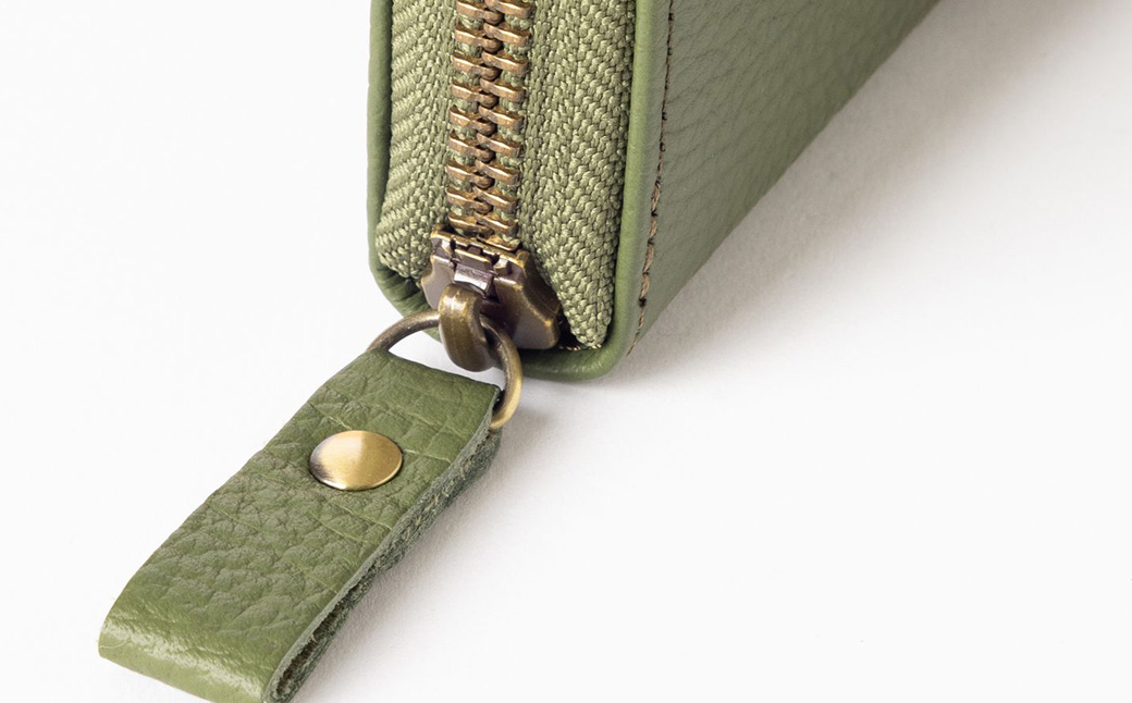 豊岡工房 牛革 ジャバラ コインスルー長財布（4342）オリーブ / 長財布 紙幣と硬貨を自動で仕分け 18枚 カード収納可能 柔らかい シュリンク牛革 メンズ レディース 財布 さいふ サイフ 国産 日本製 小田清株式会社