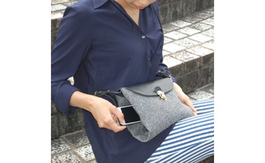豊岡鞄　カルド フラップミニショルダー（グレー）