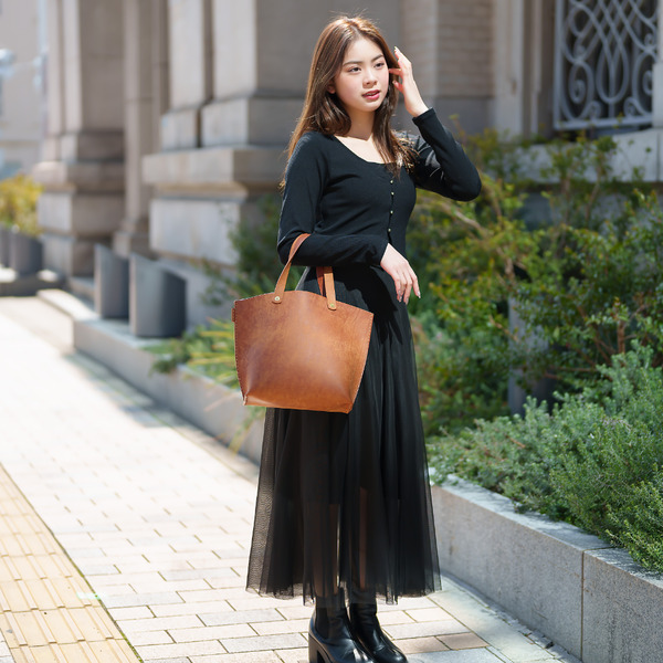 豊岡鞄 haaki Leatherトートバッグ HLB100 コニャック /KOMOREBI 木和田正昭商店 牛皮革 革 トートバッグ レディース 高級 おしゃれ バッグ かばん カバン 鞄 シンプル デザイン ハンドメイド ブラウン 茶色