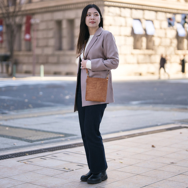 豊岡鞄 haaki Leather SDバッグ HLB101 コニャック/ KOMOREBI 木和田正昭商店 牛皮革 革 ショルダーバッグ レディース 高級 おしゃれ バッグ かばん カバン 鞄 シンプル デザイン ハンドメイド ブラウン 茶色