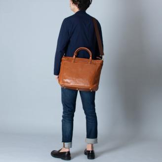 豊岡鞄皮革ビジネストート（ブラウン）