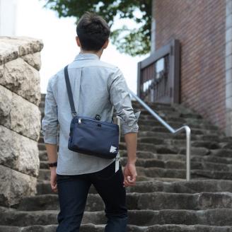 豊岡鞄 CIE WEATHER SHOULDER（071951）ネイビー / 木和田正昭商店 撥水 ショルダーバッグ メンズ クラッチバック バックインバック