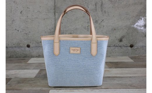 コットンミニトートバックブルー ブルー