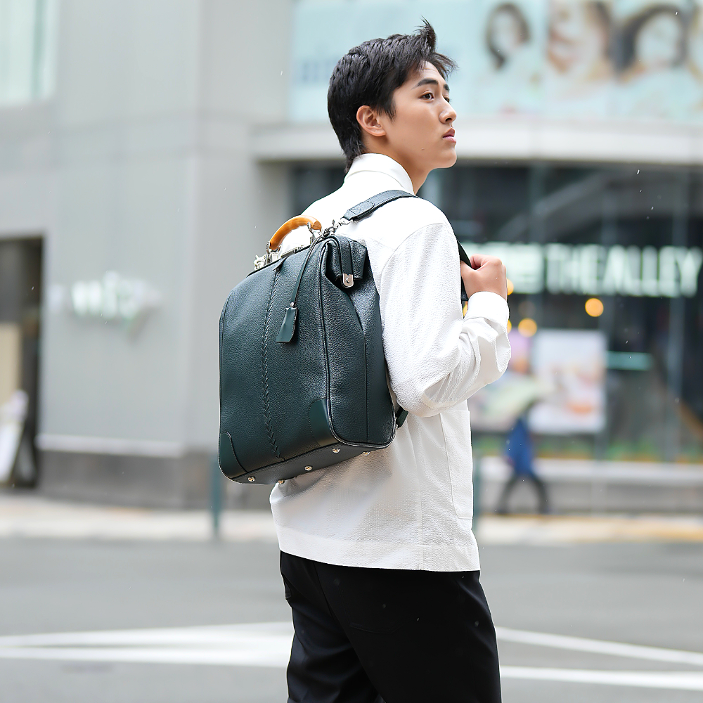 豊岡鞄　YOUTA エルク3WAY縦ダレス（YK3ME）ダークグリーン