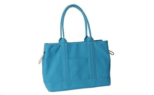 ＣＲＯＳＳＲＯＡＤ　帆布トートバッグL　501091　ターコイズブルー ターコイズブルー サイズ：W41×H28×D13 cm