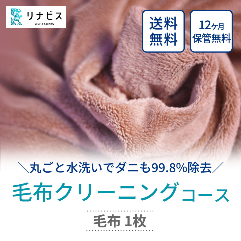 宅配クリーニングのリナビス 毛布クリーニング クーポン 毛布 1枚分 / クリーニング 保管 宅配 最大12か月無料保管 丸洗い 水洗い ふわふわ ふんわり 肌触りアップ ダニ駆除 ベッドパッド タオルケット リナビス