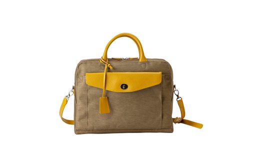 豊岡鞄 7803 キャリアケースＭ（ベージュ×イエロー）