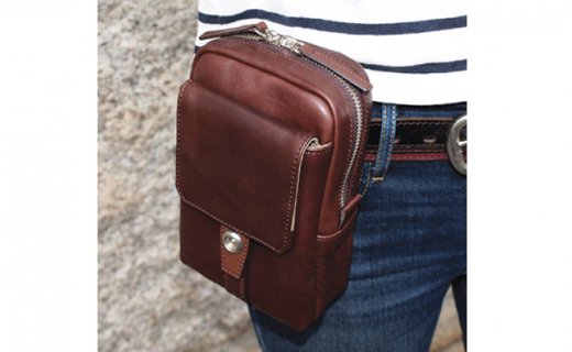 豊岡産　牛革・軽量ミニショルダーバッグ　CROSSROAD（505068ブラウン）