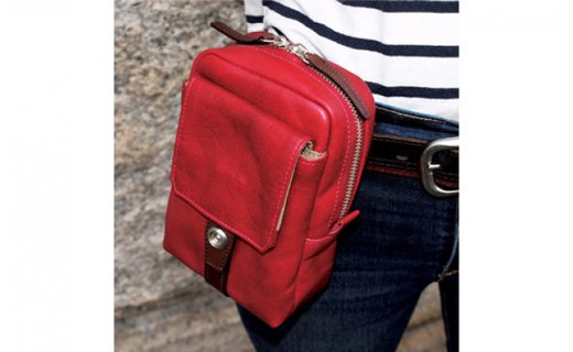 豊岡産　牛革・軽量ミニショルダーバッグ　CROSSROAD（505068レッド）