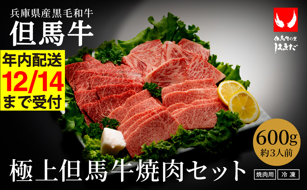 希少部位入り！極上但馬牛 焼肉セット 3種盛り【ロース モモ 希少部位1種 合計600g】牛肉 焼肉 セット 焼き肉 お肉 牛 肉 但馬牛 黒毛和牛 霜降り【但馬ビーフはまだ】【12/14までの受注分年内発送】
