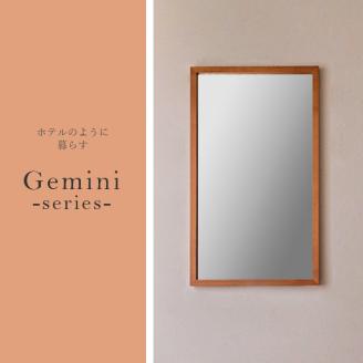 【SENNOKI】Geminiジェミニ W410×D20×H700mm(2.5kg)木枠長方形インテリアウォールミラー(2色)【2403M05009】