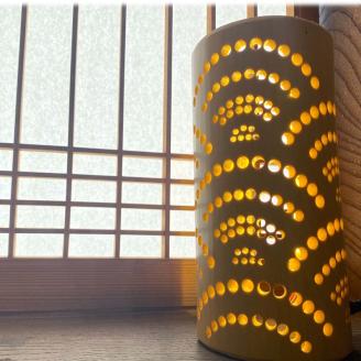 竹伝喜(ちくでんき)青海波(壱)《 テーブルライト フロアライト 国産 竹林 ライト 照明　》【2402M10901】