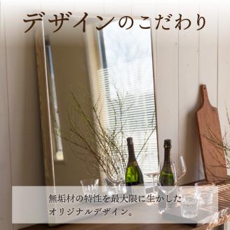 【SENNOKI】Stellaステラ ホワイトアッシュW270×D35×H270mm(0.8kg)木枠正方形デザインインテリアミラー(4色)【2401M05005】