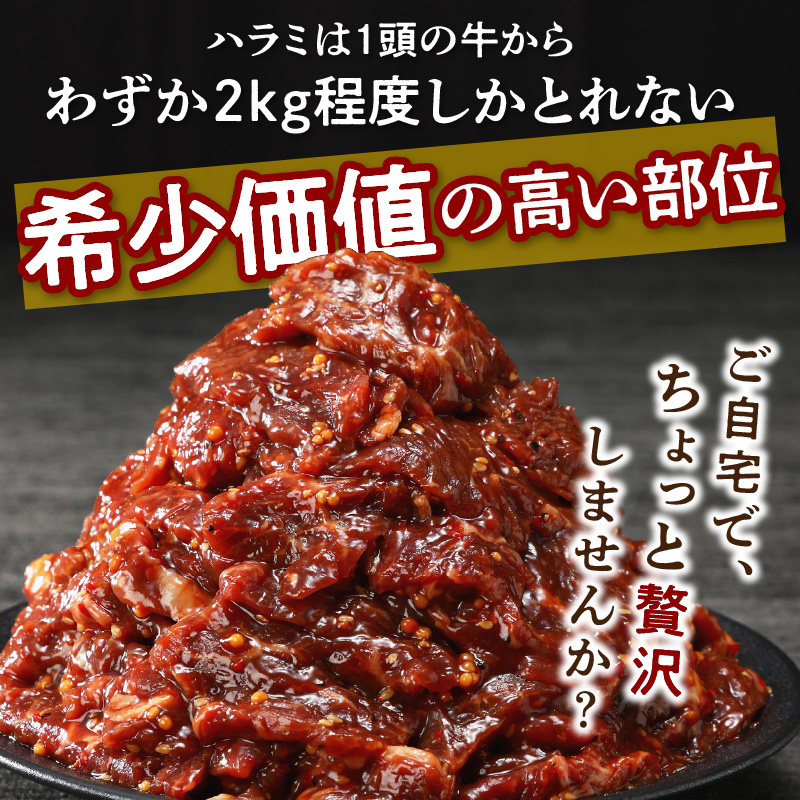 播州で愛される秘伝の焼肉タレ漬け牛肉 播州ハラミ肉 1kg《肉 食品 焼肉 送料無料 やわらか ハラミ 焼肉セット バーベキュー 肉 バーベキューセット BBQセット》【2401A00412】