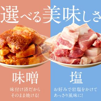 【コラーゲンたっぷり！】オーギョプサル(皮付豚肉)味噌、塩セット(2～4人前)《 肉 豚肉 豚 オーギョプサル 自家製キムチ 巻き野菜付き セット 》【2302A09911】
