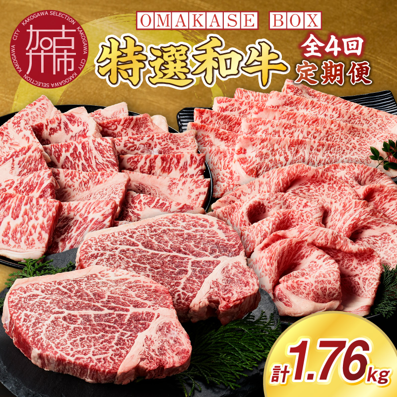 OMAKASE BOX 肉のまち加古川 プリンセス和牛定期便(全4回)《 肉 定期便 牛肉 ステーキ しゃぶしゃぶ すき焼き用 焼肉 おすすめ 贈答 プレゼント 》【2407A11504】