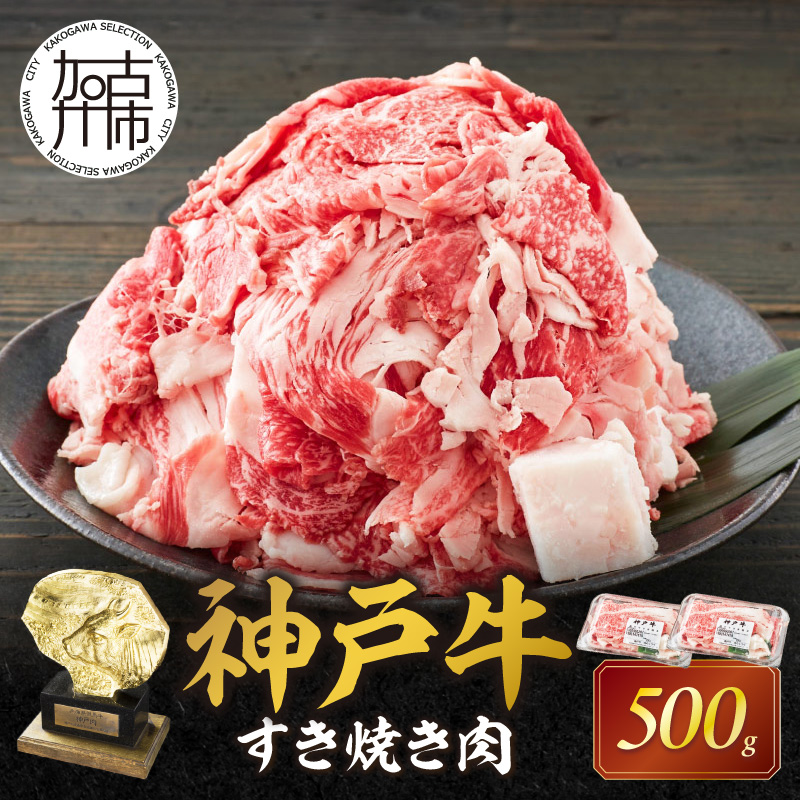 神戸牛 メガ盛りすき焼き肉 500g《 鍋 お鍋 しゃぶ肉 牛しゃぶ すきやき 神戸牛 牛肉 すき焼き 焼肉 小分け 送料無料 》【2401A001012】