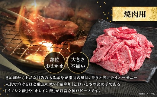 訳あり 神戸牛 焼肉用（不揃い）約400g×2 計約800g AKY1-2