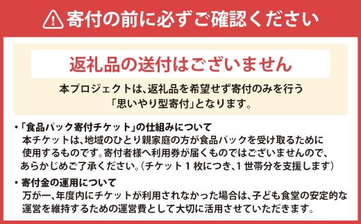 ひとり親家庭応援食品パック寄付チケット 5世帯分
