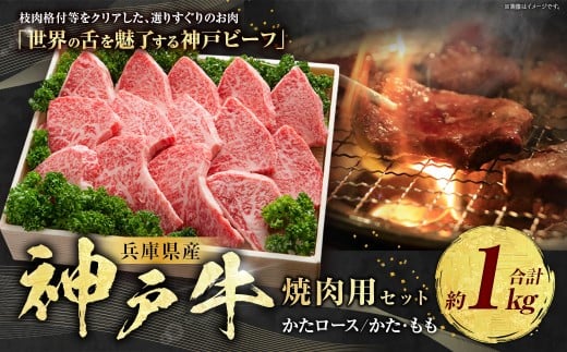 神戸牛 焼肉用セット 計約1kg AKYS5