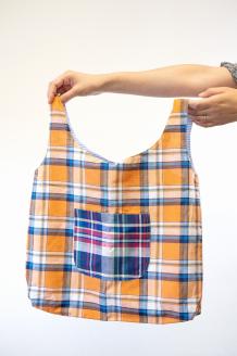 【ハンドメイド】播州織エコバック　(06-1)