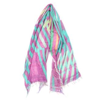 【tamaki niime】播州織コットン100％ プリントショール（ミドル）　30-17