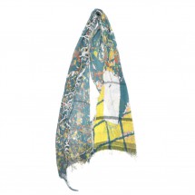 【tamaki niime】播州織コットン100％ プリントショール（ミドル）　30-17