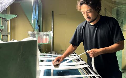 【写真ファブリックパネル】播州織生地オリジナル写真織りインテリア　57-1