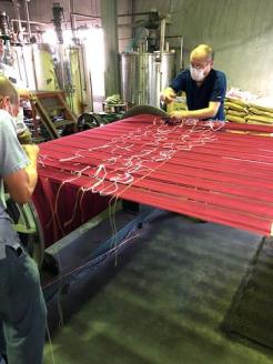 【播州織】トリプルガーゼ　フェイスタオル レッド　（08-33-1）