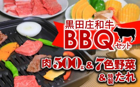 【幻の神戸ビーフ・けんしん亭】　「黒田庄和牛」ＢＢＱセット 肉500ｇ＋７色野菜 （44-44）