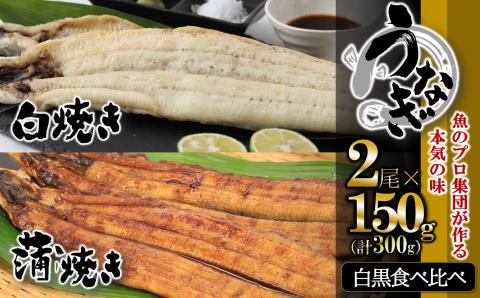 【活うなぎ・一色産】蒲焼き×白焼き 食べ比べ（各１尾×150g） 魚プロ集団が最新ロースト機で手掛ける自信作！ （22-59）