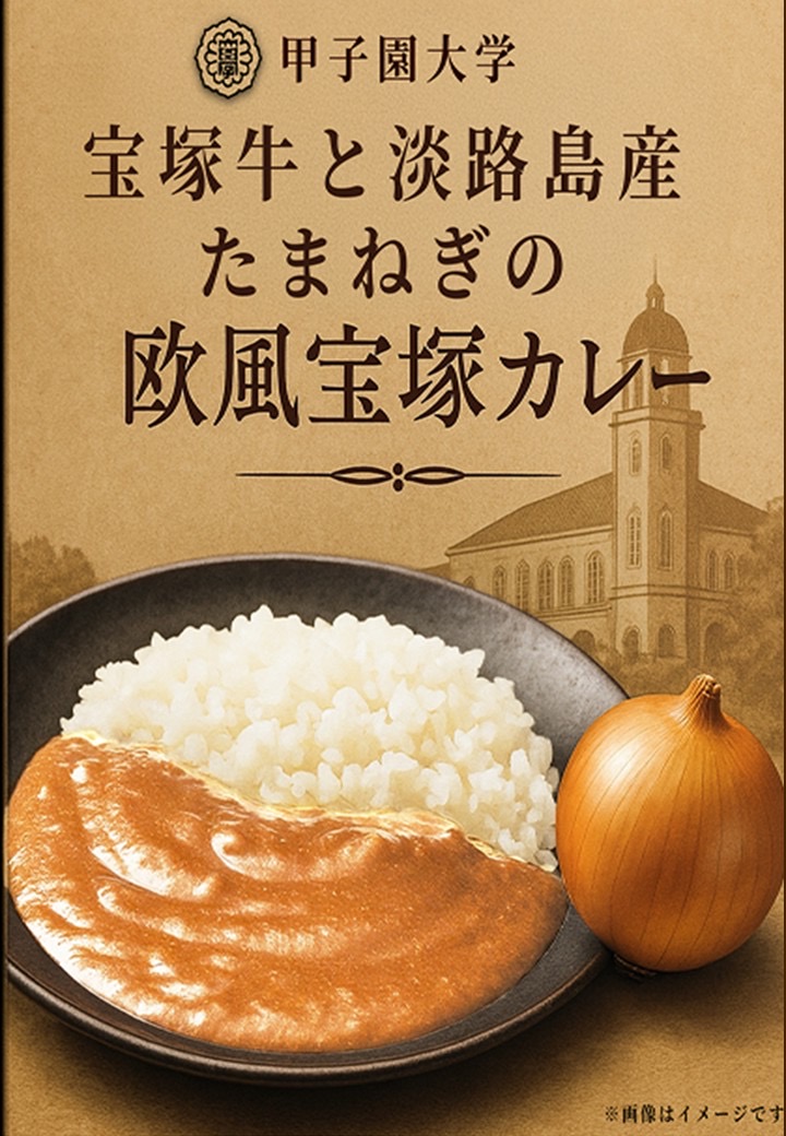 【甲子園大学・学生考案】宝塚牛と淡路島産玉ねぎの欧風宝塚カレー（3食セット）