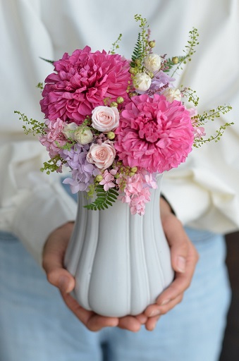 枯れないお花プリザーブドフラワーアレンジ「グレースダリア」