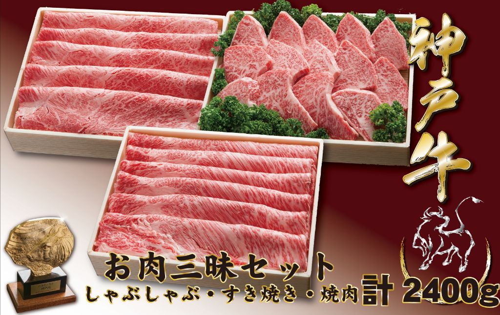 神戸牛(神戸ビーフ) お肉三昧セット　2400ｇ