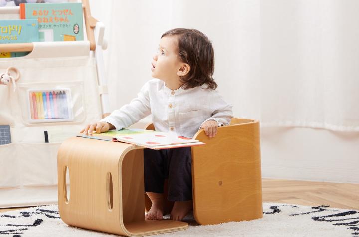 HOPPL（ホップル）　コロコロチェア チェアパッド付き （コロコロチェア：ナチュラル チェアパッド：オリーブ） コロコロチェア：ナチュラル チェアパッド：オリーブ コロコロチェア：ナチュラル チェアパッド：オリーブ