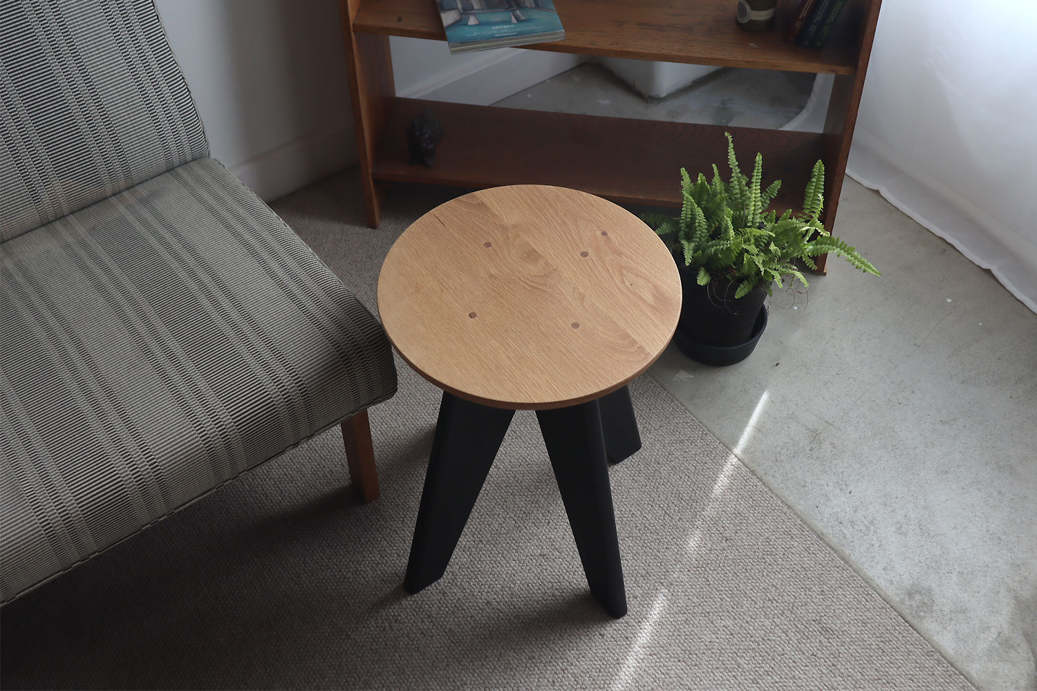 F.B.Fスツール/サイドテーブル オーク×BLACK