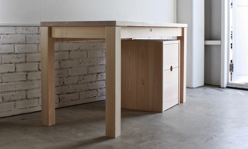 国産ヒノキ学習机とキャビネットのセット