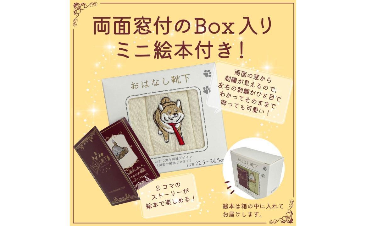 おはなし靴下 ギフトボックス 柴犬 キッズ ピンク ピンク