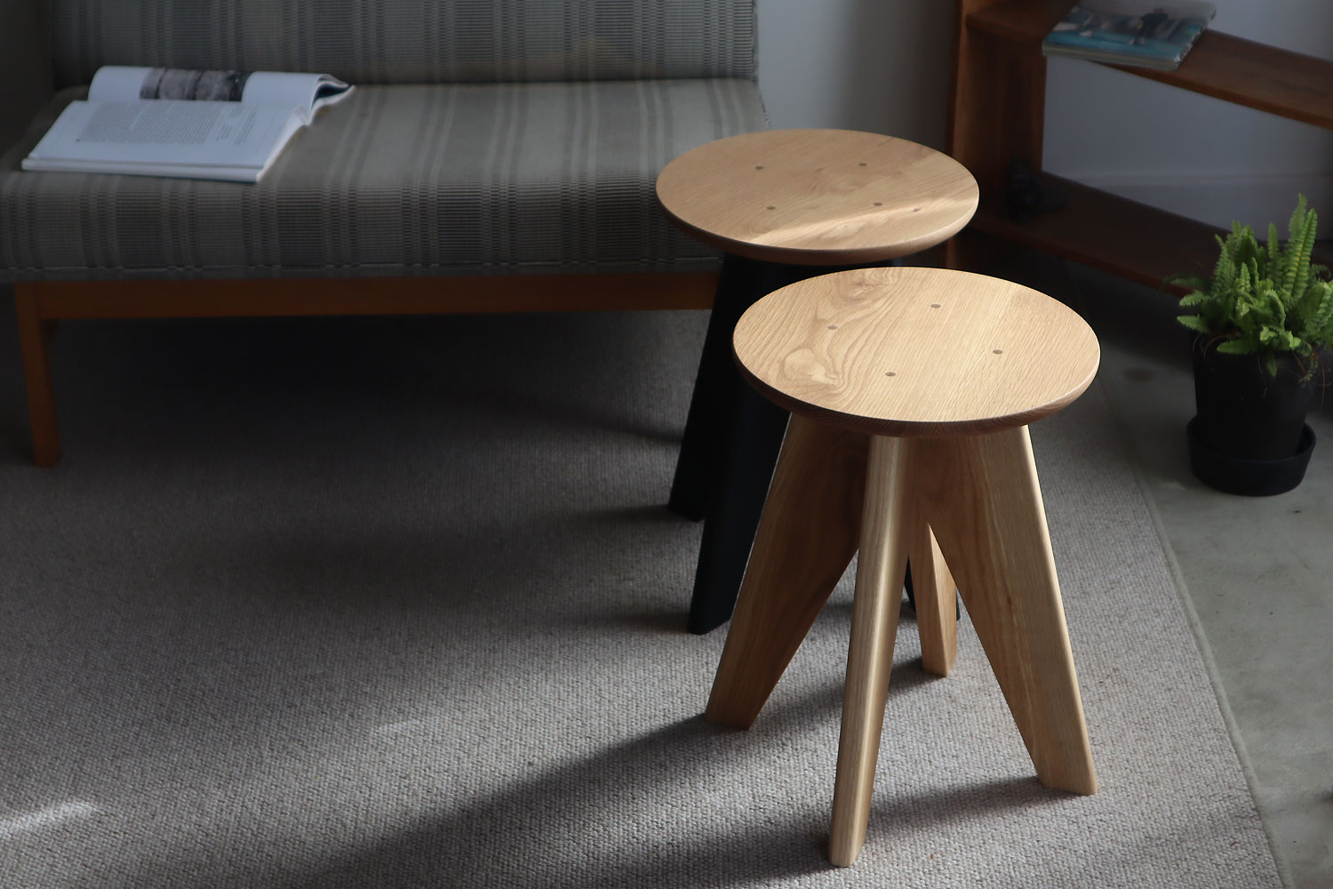 F.B.Fスツール/サイドテーブル オーク×BLACK