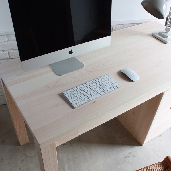 国産ヒノキ学習机とキャビネットのセット